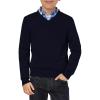 Haloumoning Boys School Uniform Sweater Kids Long Sleeve V Neck Pullover Fall Winter Clothes 5-14 Years(Navy)