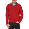 Haloumoning Boys School Uniform Sweater Kids Long Sleeve V Neck Pullover Fall Winter Clothes 5-14 Years(Red)