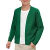 Haloumoning Boys School Uniform Cardigan Sweater Kids Knit Open Front Long Sleeve Outerwear 5-14 Years(Green)