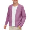 Haloumoning Boys School Uniform Cardigan Sweater Kids Knit Open Front Long Sleeve Outerwear 5-14 Years(Purple)