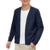 Haloumoning Boys School Uniform Cardigan Sweater Kids Knit Open Front Long Sleeve Outerwear 5-14 Years(Royal Blue)