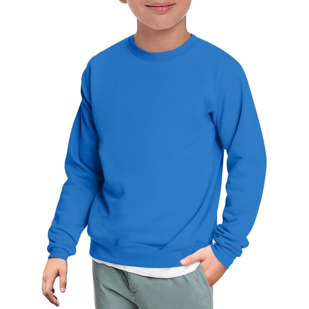 imageHaloumoning Boys Crewneck Pullover Sweatshirts Kids Youth Casual Long Sleeve Shirts 514 YearsRoyal Blue