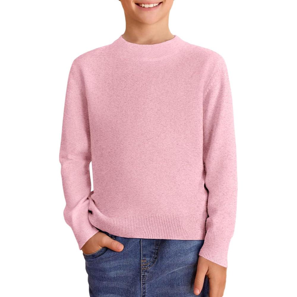 imageHaloumoning Boys Sweaters Kids Crewneck Long Sleeve Knit Pullover Sweater 514 YearsPink
