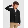 Haloumoning Boys Shawl Collar Cardigan Sweater Kids Long Sleeve Cable Knitted Outwear Sweater 4-14 Years(Black)