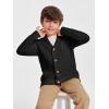 Haloumoning Boys Shawl Collar Cardigan Sweater Kids Long Sleeve Cable Knitted Outwear Sweater 4-14 Years(Black)