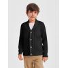 Haloumoning Boys Shawl Collar Cardigan Sweater Kids Long Sleeve Cable Knitted Outwear Sweater 4-14 Years(Black)
