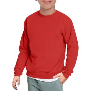 Haloumoning Boys Crewneck Pullover Sweatshirts Kids Youth Casual Long Sleeve Shirts 5-14 Years(Red)