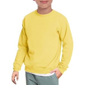 Haloumoning Boys Crewneck Pullover Sweatshirts Kids Youth Casual Long Sleeve Shirts 5-14 Years(Yellow)
