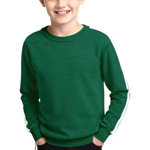 Haloumoning Boys Striped Long Sleeve Sweater Kids Fashion Crewneck Knit Pullover Fall Clothes 5-14Y(Green)