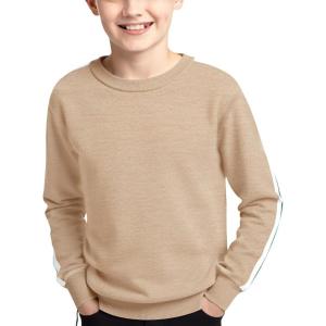 Haloumoning Boys Striped Long Sleeve Sweater Kids Fashion Crewneck Knit Pullover Fall Clothes 5-14Y(Khaki)