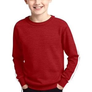 Haloumoning Boys Striped Long Sleeve Sweater Kids Fashion Crewneck Knit Pullover Fall Clothes 5-14Y(Red)
