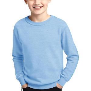 Haloumoning Boys Striped Long Sleeve Sweater Kids Fashion Crewneck Knit Pullover Fall Clothes 5-14Y(Sky Blue)