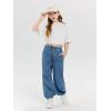 Haloumoning Girls Casual Denim Pants High Waist Jogger Jeans with Pocket 5-14 Years