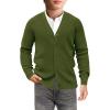 Haloumoning Boys Cardigan Sweater Kids Casual V Neck Button Down Uniform Sweaters 5-14 Years(Army Green)