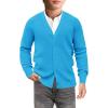 Haloumoning Boys Cardigan Sweater Kids Casual V Neck Button Down Uniform Sweaters 5-14 Years(Blue)