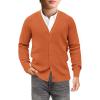 Haloumoning Boys Cardigan Sweater Kids Casual V Neck Button Down Uniform Sweaters 5-14 Years(Orange)