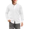 Haloumoning Boys Cardigan Sweater Kids Casual V Neck Button Down Uniform Sweaters 5-14 Years(White)