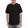Haloumoning Boys Short Sleeve Shirts Kids Summer Crewneck T-Shirts Casual Tops Tees 5-14 Years(Black)