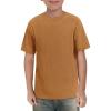 Haloumoning Boys Short Sleeve Shirts Kids Summer Crewneck T-Shirts Casual Tops Tees 5-14 Years(Brown)
