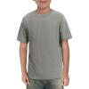 Haloumoning Boys Short Sleeve Shirts Kids Summer Crewneck T-Shirts Casual Tops Tees 5-14 Years(Grey)