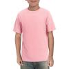 Haloumoning Boys Short Sleeve Shirts Kids Summer Crewneck T-Shirts Casual Tops Tees 5-14 Years(Pink)