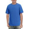 Haloumoning Boys Short Sleeve Shirts Kids Summer Crewneck T-Shirts Casual Tops Tees 5-14 Years(Royal Blue)