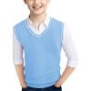 Haloumoning Boys Sweater Vest Kids Uniform Vest Casual V Neck Knit Pullover Sweater 5-14Y(Sky Blue)