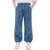 Haloumoning Girls Casual Denim Pants High Waist Jogger Jeans with Pocket 5-14 Years