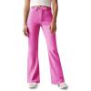 Haloumoning Girls Flare Jeans Kids Fashion Stretchy Denim Pants Bell Bottoms with Pockets(Hot Pink)