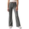 Haloumoning Girls Flare Jeans Kids Fashion Stretchy Denim Pants Bell Bottoms with Pockets(Light Grey)