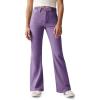 Haloumoning Girls Flare Jeans Kids Fashion Stretchy Denim Pants Bell Bottoms with Pockets(Light Purple)