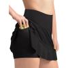 Haloumoning Girls Athletic Tennis Golf Skirts with Shorts Kids High Waist Ruffle A-line Skorts with Pockets 5-14 Years(Black)