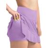 Haloumoning Girls Athletic Tennis Golf Skirts with Shorts Kids High Waist Ruffle A-line Skorts with Pockets 5-14 Years(Lilac)