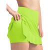 Haloumoning Girls Athletic Tennis Golf Skirts with Shorts Kids High Waist Ruffle A-line Skorts with Pockets 5-14 Years(Neon Green)