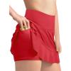 Haloumoning Girls Athletic Tennis Golf Skirts with Shorts Kids High Waist Ruffle A-line Skorts with Pockets 5-14 Years(Red)