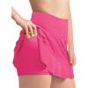 Haloumoning Girls Athletic Tennis Golf Skirts with Shorts Kids High Waist Ruffle A-line Skorts with Pockets 5-14 Years(Rose Red)
