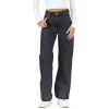 Haloumoning Girl’s Elastic Waist Jeans Straight Leg Demin Pants Casual Stretch Long Pants with Pockets 5-14 Years(Grey)