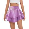 Haloumoning Girls Metallic Skater Skort Kids High Waisted Shiny Dance Scooter Skirt 4-14 Years(Purple)