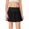Haloumoning Girls Pleated Skirts with Shorts Athletic Tennis Skorts Sport Performance Skirt with Pockets 4-14 Years(Black)
