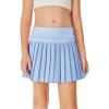 Haloumoning Girls Pleated Skirts with Shorts Athletic Tennis Skorts Sport Performance Skirt with Pockets 4-14 Years(Blue)