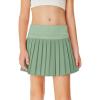 Haloumoning Girls Pleated Skirts with Shorts Athletic Tennis Skorts Sport Performance Skirt with Pockets 4-14 Years(Green)