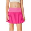 Haloumoning Girls Pleated Skirts with Shorts Athletic Tennis Skorts Sport Performance Skirt with Pockets 4-14 Years(Hot Pink)