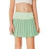 Haloumoning Girls Pleated Skirts with Shorts Athletic Tennis Skorts Sport Performance Skirt with Pockets 4-14 Years(Mint Green)