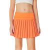 Haloumoning Girls Pleated Skirts with Shorts Athletic Tennis Skorts Sport Performance Skirt with Pockets 4-14 Years(Orange)