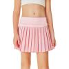 Haloumoning Girls Pleated Skirts with Shorts Athletic Tennis Skorts Sport Performance Skirt with Pockets 4-14 Years(Pink)