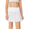 Haloumoning Girls Pleated Skirts with Shorts Athletic Tennis Skorts Sport Performance Skirt with Pockets 4-14 Years(White)