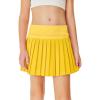 Haloumoning Girls Pleated Skirts with Shorts Athletic Tennis Skorts Sport Performance Skirt with Pockets 4-14 Years(Yellow)