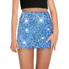 Haloumoning Girls Sequin Skirt High Waisted Mini Skirts Sparkle Glitter Party Skirts 5-14 Years(Blue)