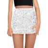 Haloumoning Girls Sequin Skirt High Waisted Mini Skirts Sparkle Glitter Party Skirts 5-14 Years(Silver)