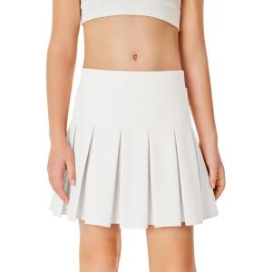 Haloumoning Girls Pleated Skirts School Kids Casual Mini Flare A Line Uniform Skorts Skirt 5-14 Years(White)